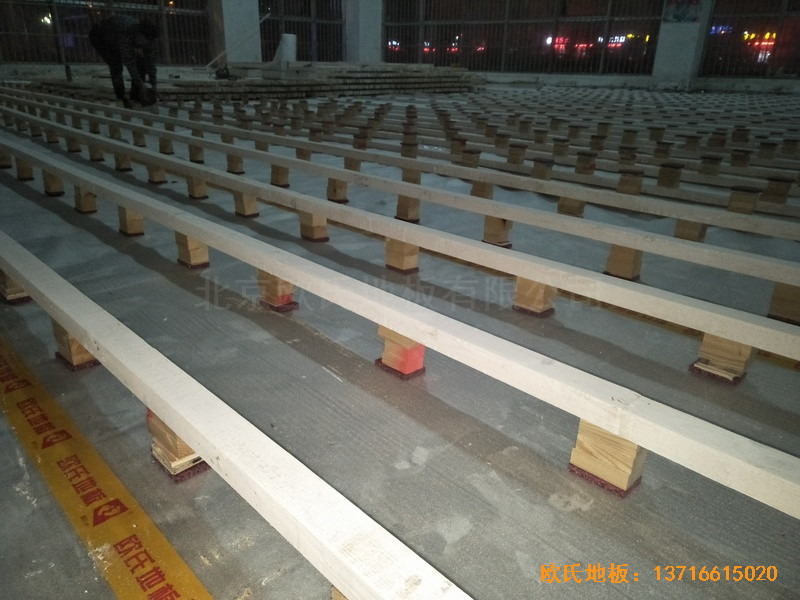 江蘇沭陽如東實驗學校運動館運動地板鋪設案例2