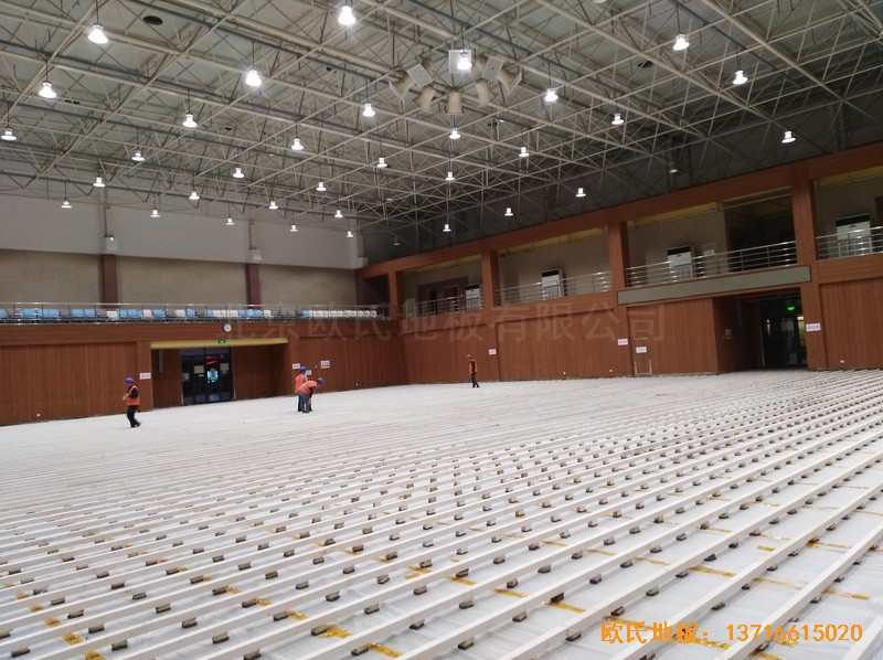 浙江三門核電站體育館體育地板施工案例1