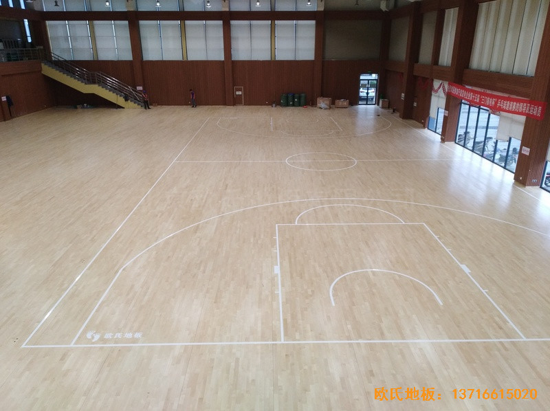 浙江三門核電站體育館體育地板施工案例5